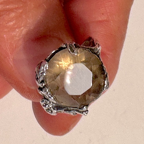 Baroque Stone Silver Ring - Picture 2 of 6